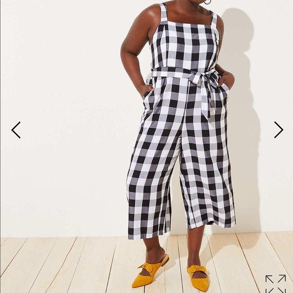 loft gingham jumpsuit